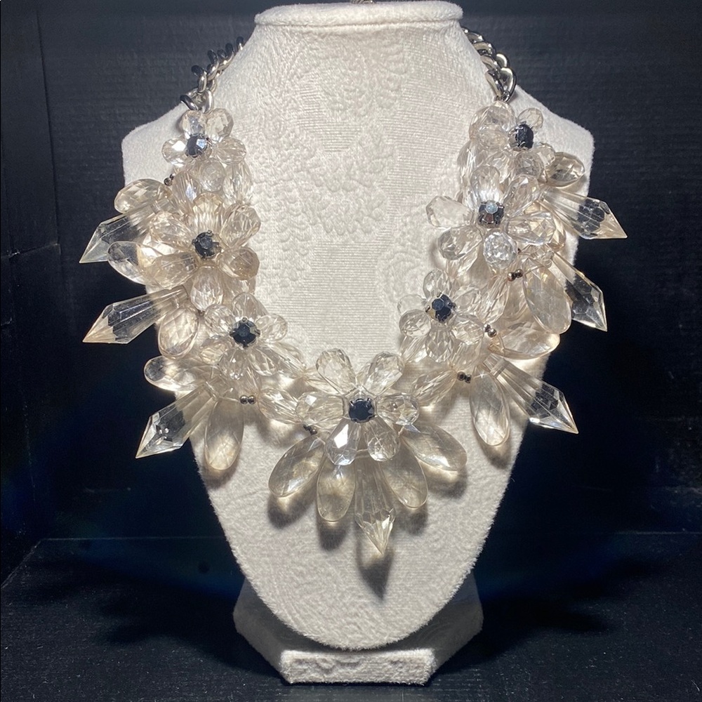 Bold Silver and Black Statement Necklace